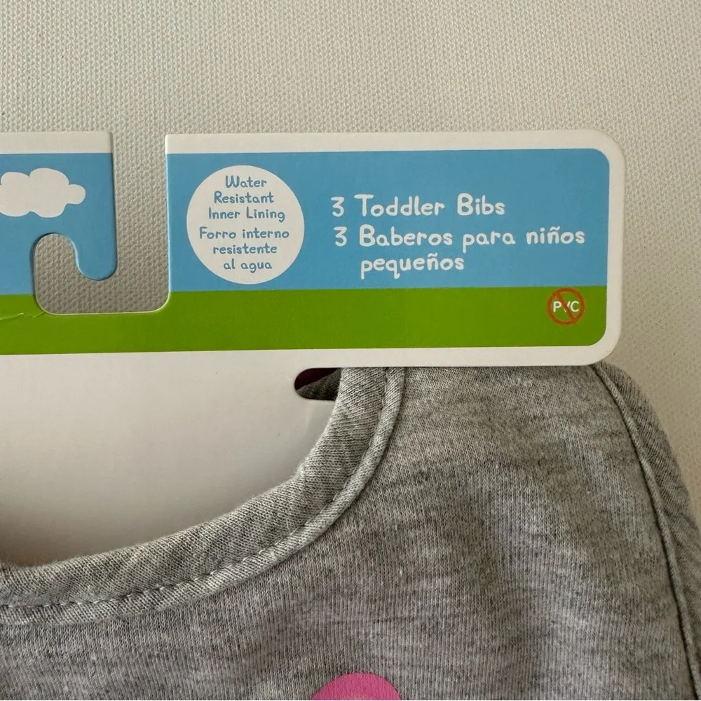 Peppa Pig 3-pk Toddler Girl Bibs Water Resistant NWT